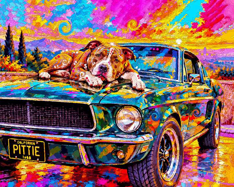 The 68 Ford Mustang Hood Ornament Mini Print (Ltd. Edition) (093026)