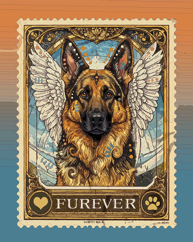 The Angel Shep Furever Stamp Mini Print (Ltd. Edition) (011326)