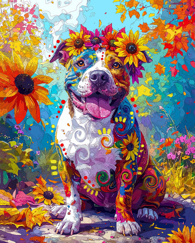 The Autumn Mix Pittie Mini Print (Ltd. Edition) (102425)
