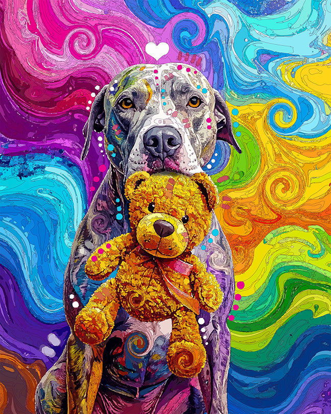 The Bear Friend Pittie Mini Print (Ltd. Edition) (110325)