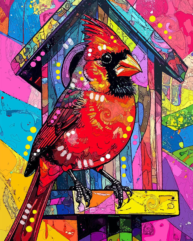 The Bird House Cardinal Mini Print (Ltd. Edition) (080125)