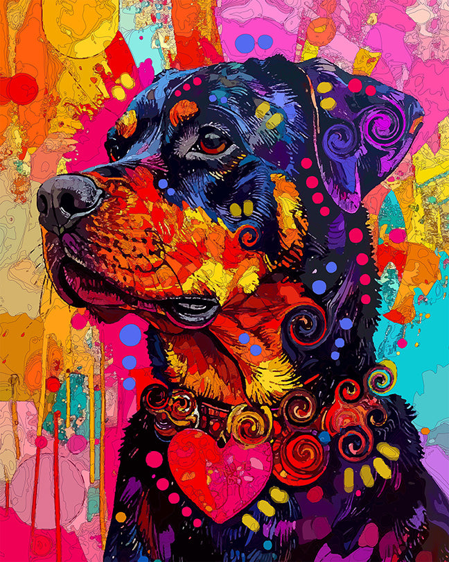 The Bling Heart Rottie Mini Print (Ltd. Edition) (072826)