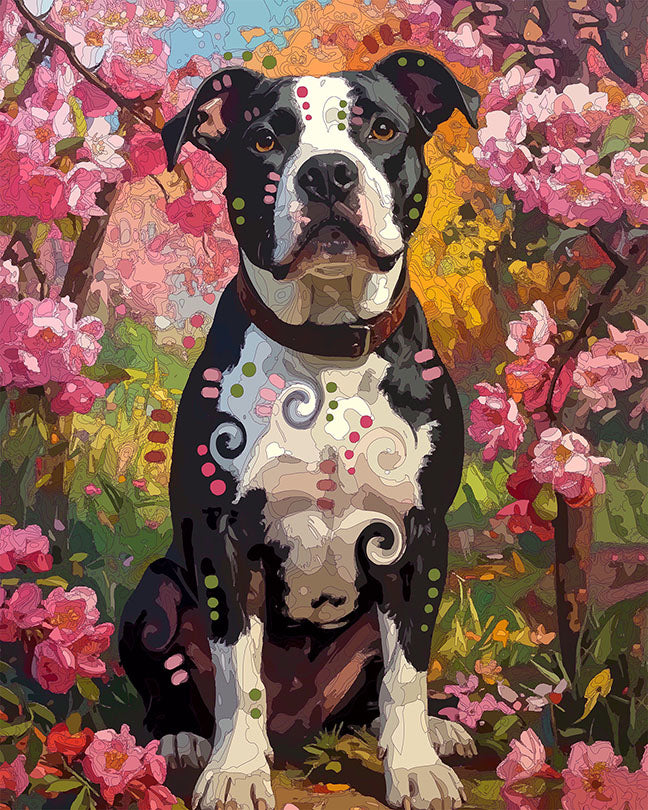 The Blossom Sitter Pittie Mini Print (Ltd. Edition) (022426)