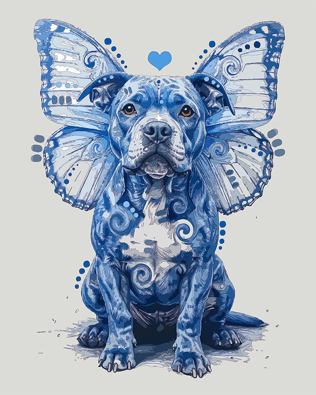 The Blue Butterfly Staffy Mini Print (Ltd. Edition) (111925)