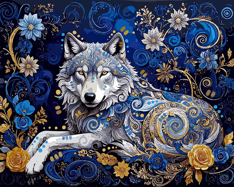 The Blue Gold Wolf Mini Print (Ltd. Edition) (111325)