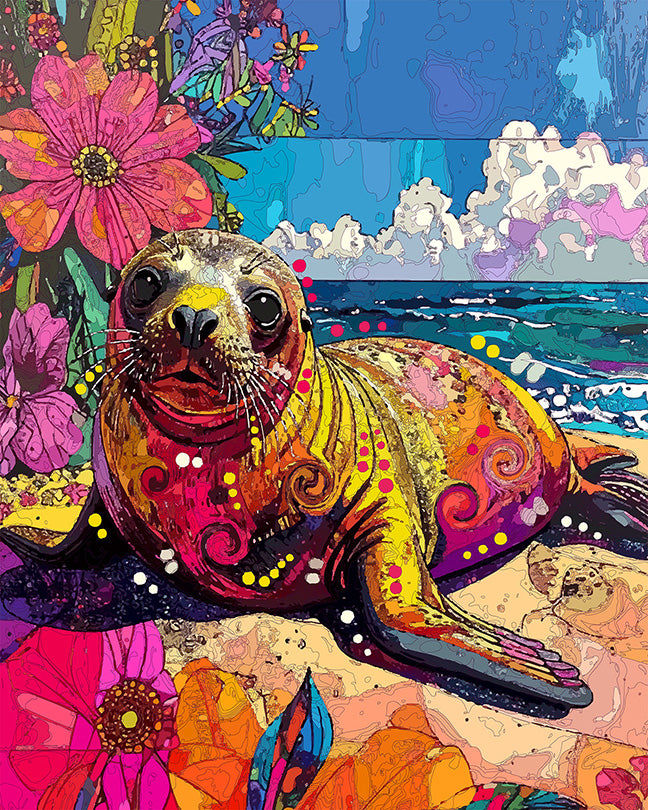 The Caribbean Monk Seal Mini Print (Ltd. Edition) (081226)
