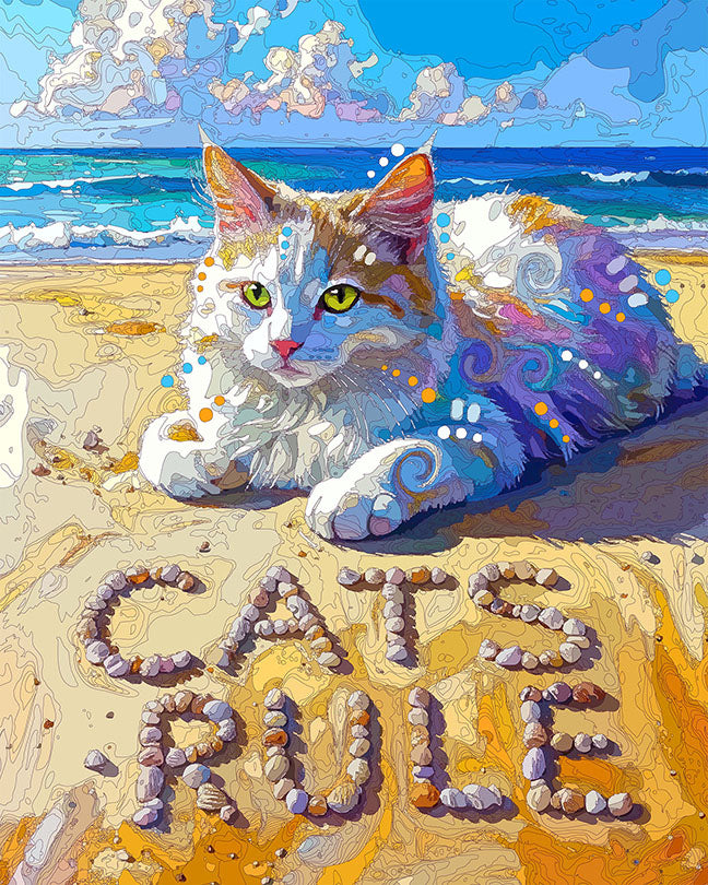 The Cats Rule Beach Mini Print (Ltd. Edition) (021826)