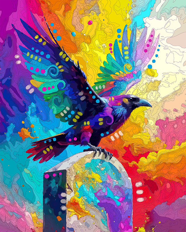 The Cemetery Raven Mini Print (Ltd. Edition) (082225)