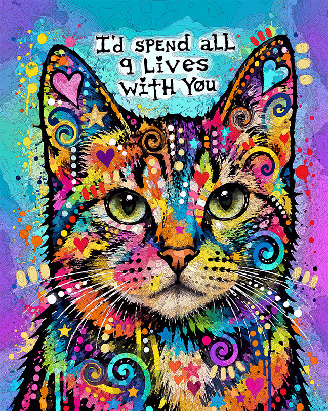 The Colorful Love 9 Lives Cat Mini Print (Ltd. Edition) (101226)