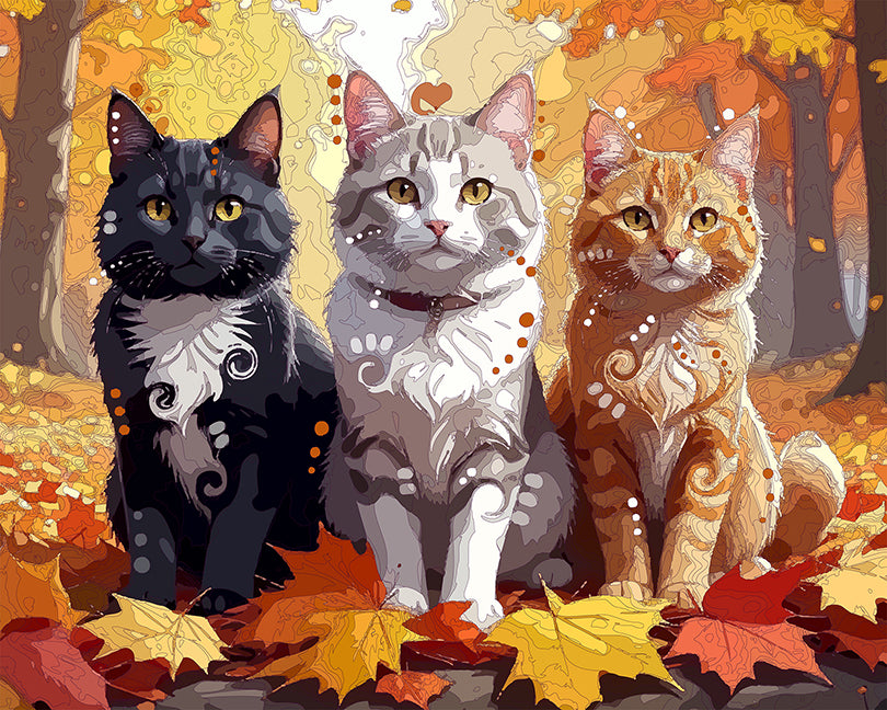 The Colors Of Fall Feline Trio Mini Print (Ltd. Edition) (102025)