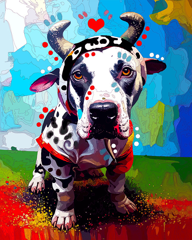 The Cow Costume Pittie Mini Print (Ltd. Edition) (080525)