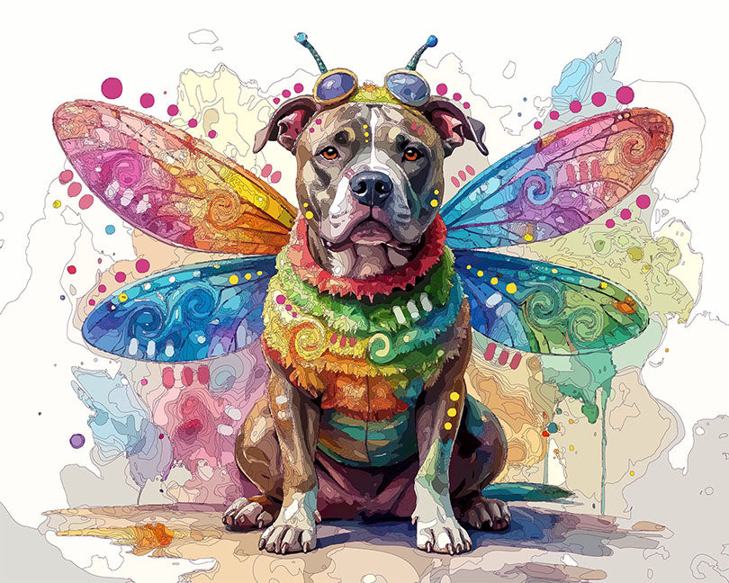 The Dragonfly Dress Up Pittie Mini Print (Ltd. Edition) (022726)