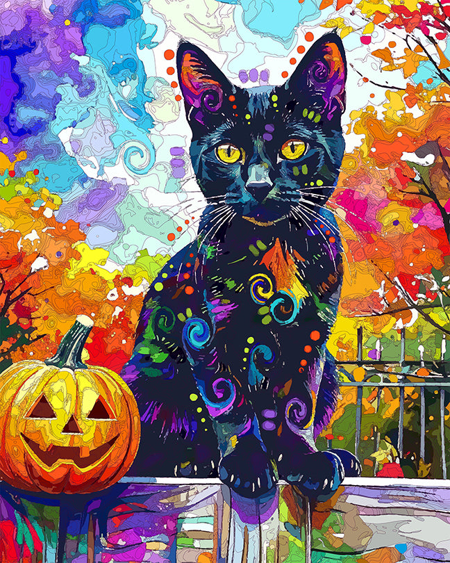 The Fall Fence Black Cat Mini Print (Ltd. Edition) (102025)