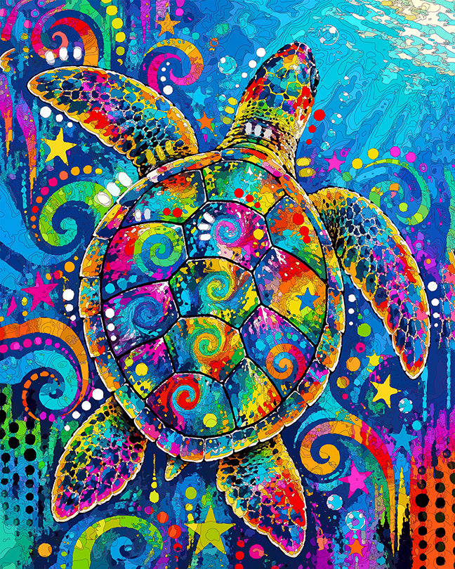 The Fancy Sailing Sea Turtle Mini Print (Ltd. Edition) (092226)