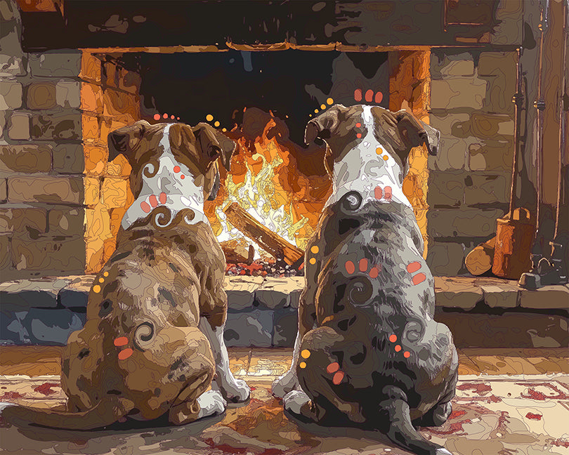 The Fireplace Spectator Pups Mini Print (Ltd. Edition) (120925)