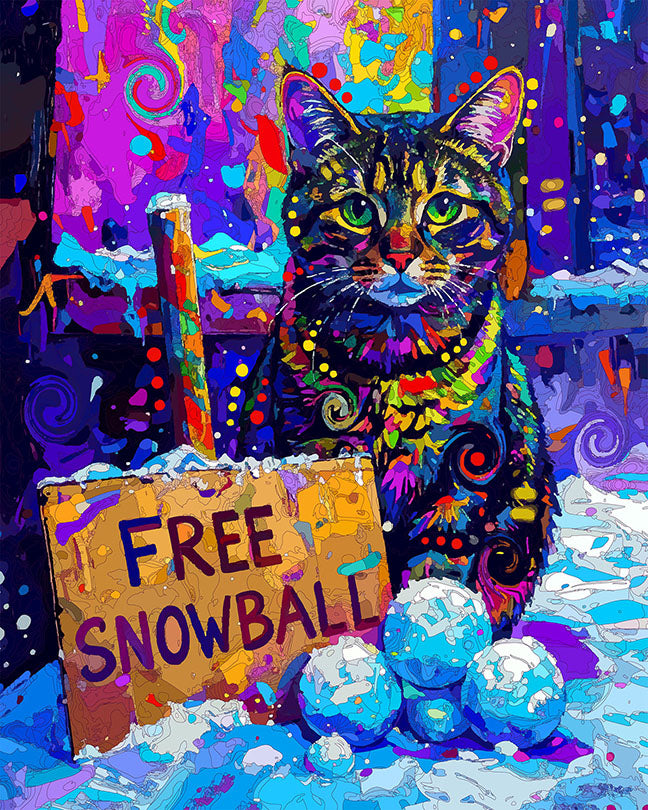 The Free Snowball Tabby Mini Print (Ltd. Edition) (121925)
