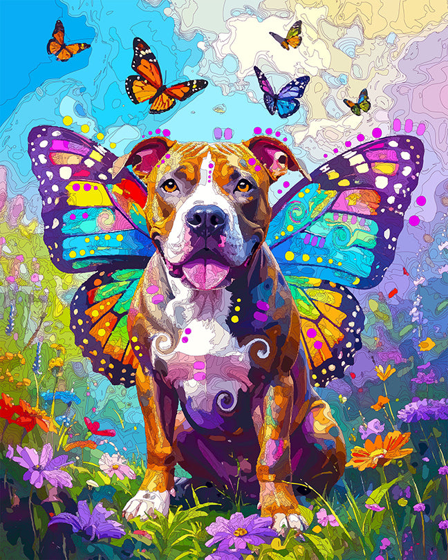 The Garden Butterfly Pittie Mini Print (Ltd. Edition) (090225)