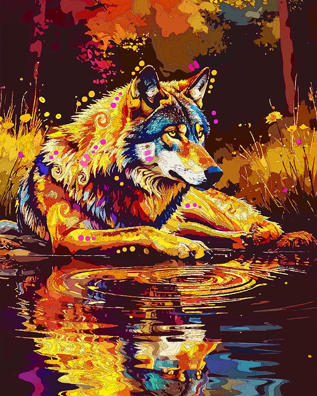 The Gold Pond Daylight Wolf Mini Print (Ltd. Edition) (082125)