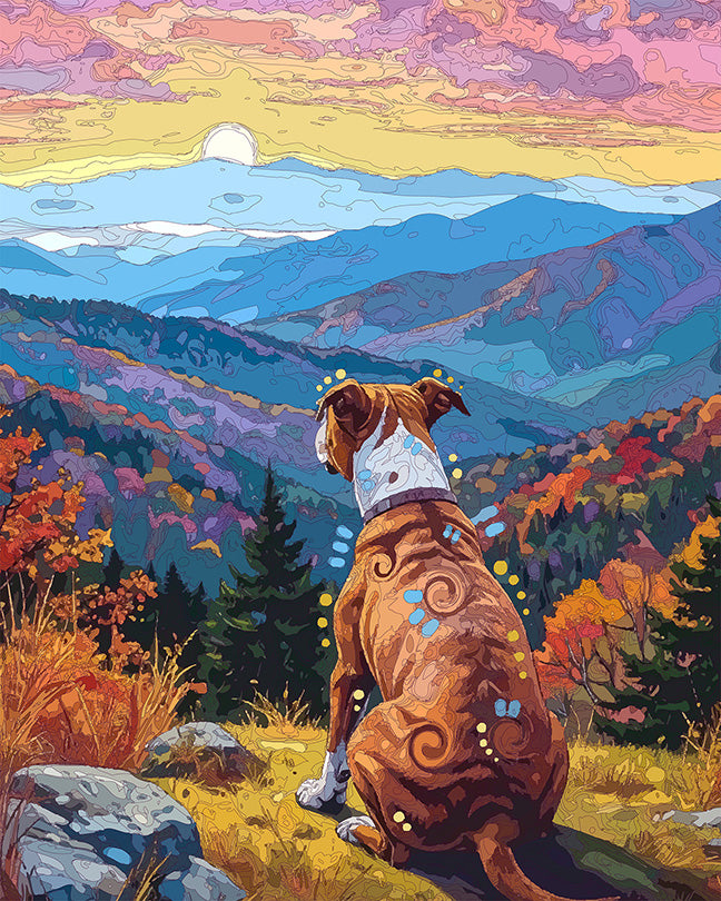 The Great Smoky Mountains View Pittie Mini Print (Ltd. Edition) (080626)