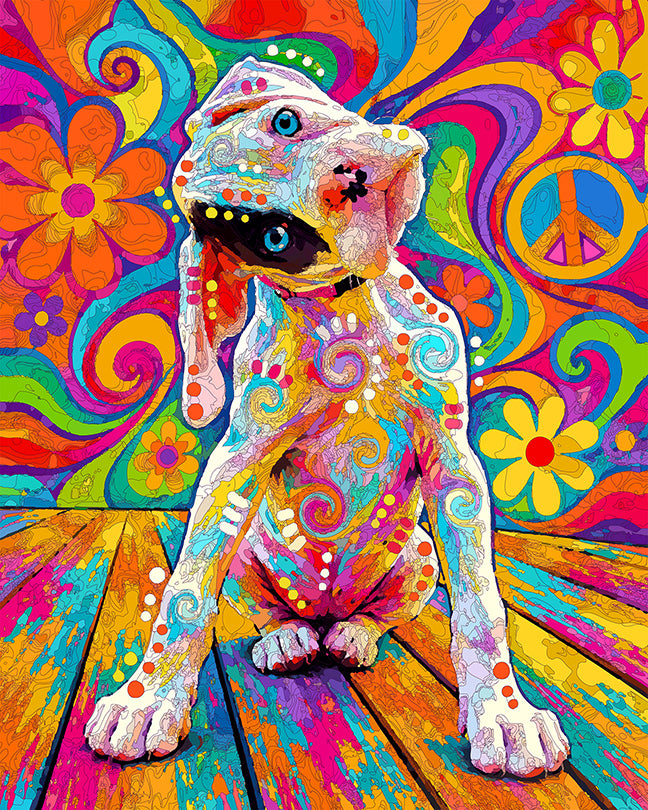 The Groovy Little Tilt Pup Mini Print (Ltd. Edition) (092326)