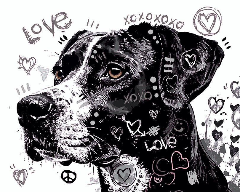 The Hand Sketched Love Pup Mini Print (Ltd. Edition) (090925)