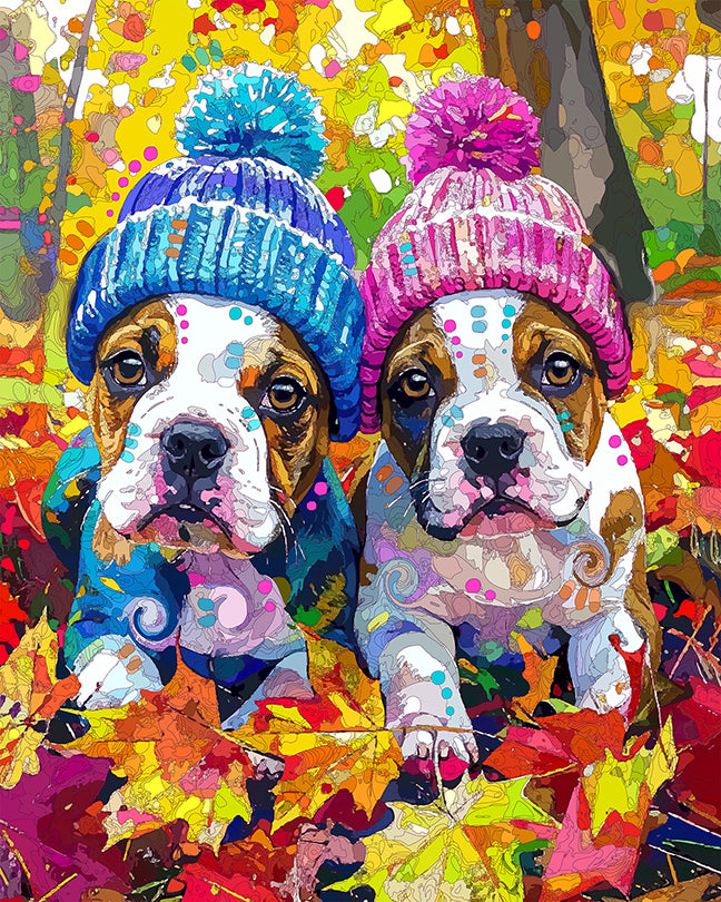 The Happy Fall Hatter Pups Mini Print (Ltd. Edition) (102025)