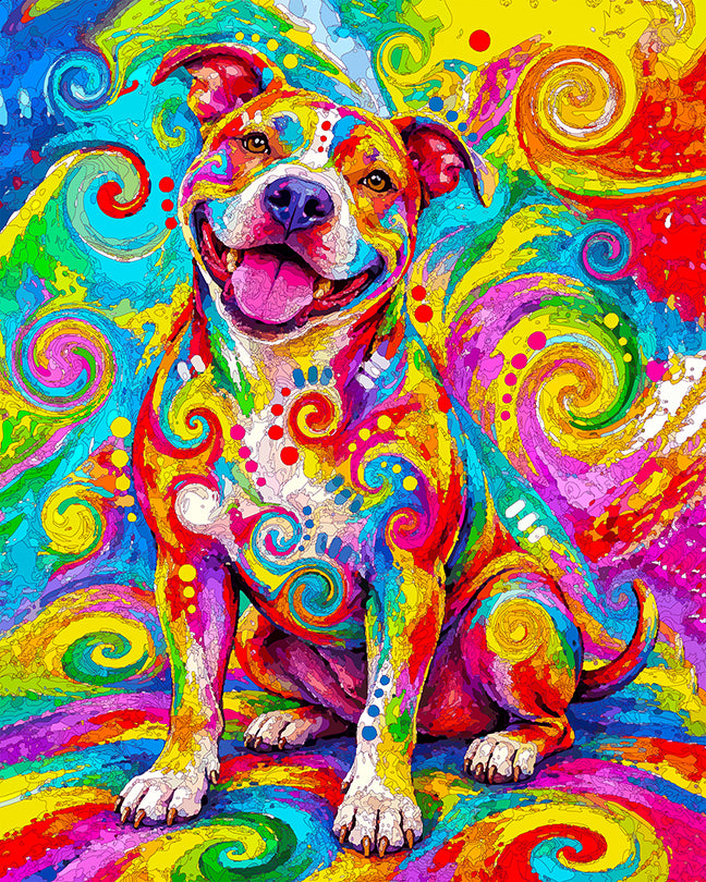 The Happy Swirl Pittie Mini Print (Ltd. Edition) (092126)