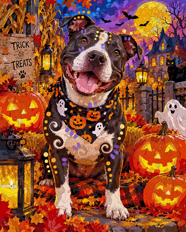 The Happy Trick Or Treats Pittie Mini Print (Ltd. Edition) (093026)