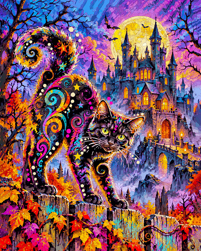 The Haunted Castle Yard Cat Mini Print (Ltd. Edition) (100526)