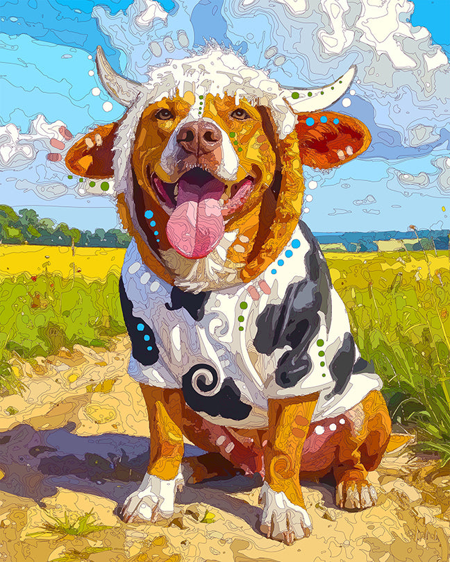 The Highland Cow Costume Pittie Mini Print (Ltd. Edition) (100825)