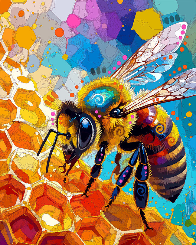 The Honeycomb Bee Mini Print (Ltd. Edition) (090225)