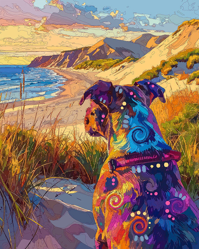 The Indiana Dunes View Pittie Mini Print (Ltd. Edition) (080726)