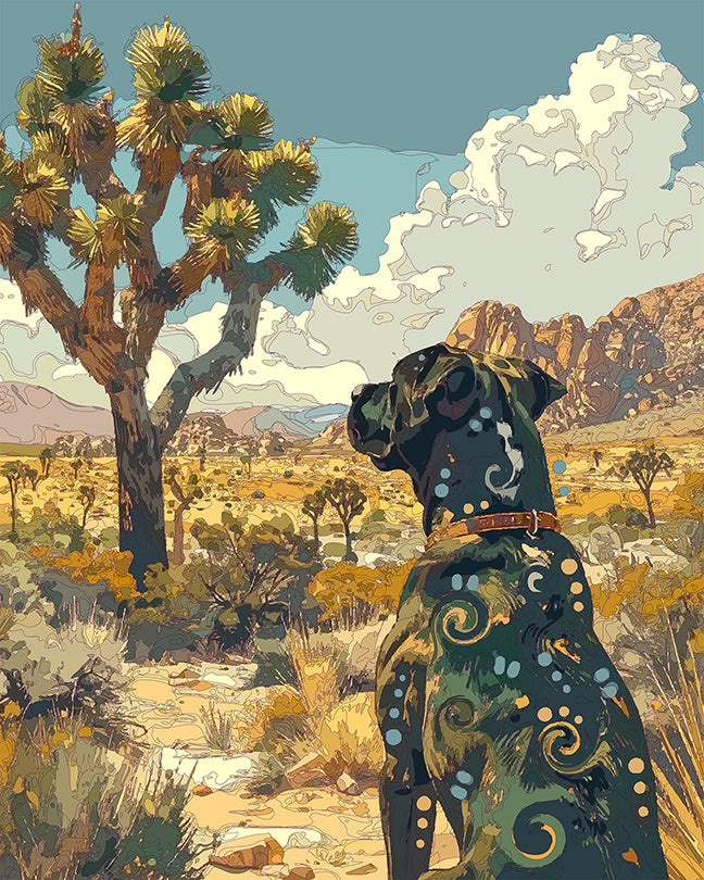 The Joshua Tree View Pittie Mini Print (Ltd. Edition) (072826)