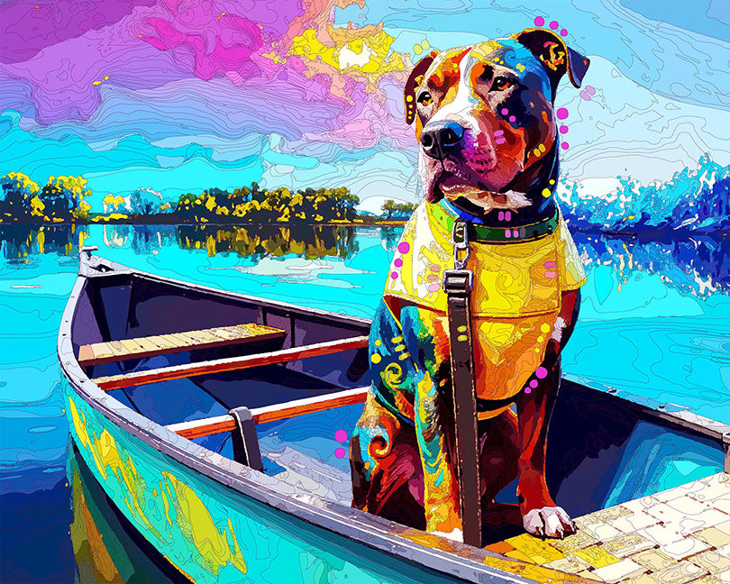 The Lake Day Pittie Mini Print (Ltd. Edition) (080425)