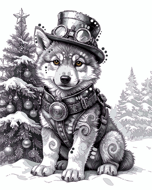 The Little Christmas Steampunk Wolf Mini Print (Ltd. Edition) (120925)