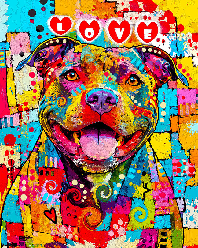 The Love Patchwork Pittie Mini Print (Ltd. Edition) (102926)