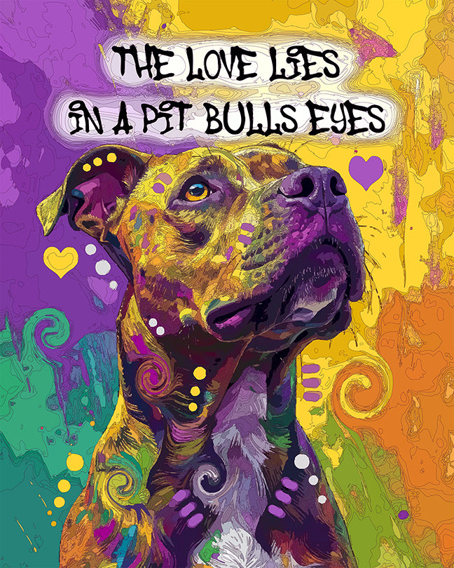 The Loving Eyes Pittie Mini Print (Ltd. Edition) (070126)