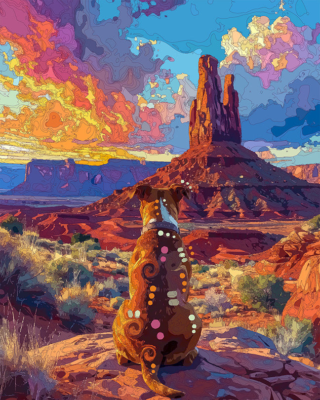 The Monument Valley View Pittie Mini Print (Ltd. Edition) (082726)