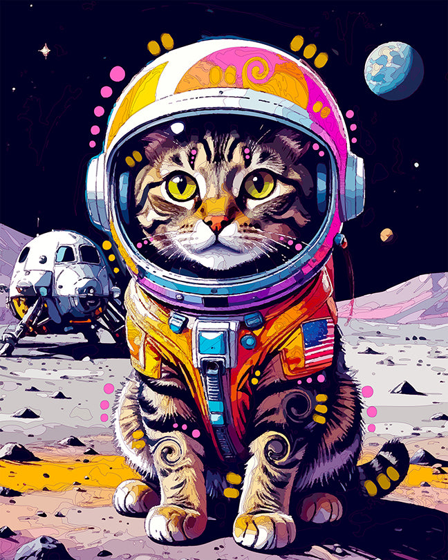 The Moon Landing Tabby Mini Print (Ltd. Edition) (101025)