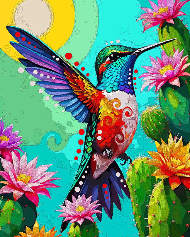 The Morning Bloom Hummingbird Mini Print (Ltd. Edition) (073025)