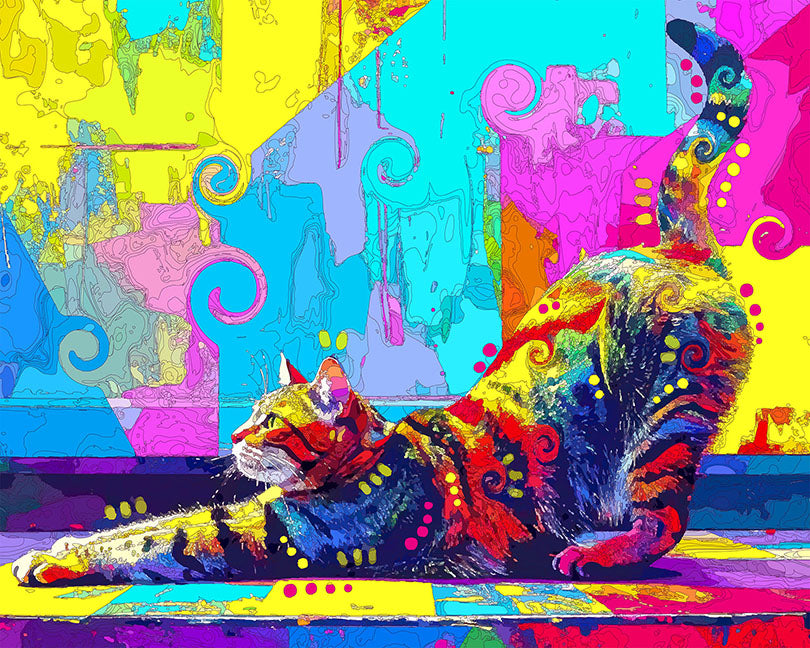 The Morning Stretch Cat Mini Print (Ltd. Edition) (080125)