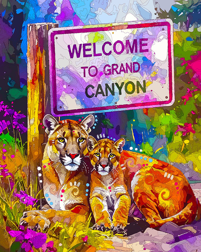 The National Park Mountain Lion Welcome Mini Print (Ltd. Edition) (091825)