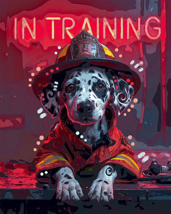 The Neon Training Dalmatian Pup Mini Print (Ltd. Edition) (062226)