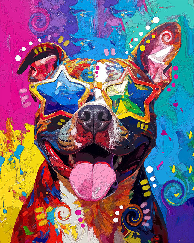 The Painted Star Pittie Mini Print (Ltd. Edition) (040626)