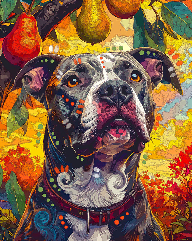 The Pear Tree Pittie Mini Print (Ltd. Edition) (051426)