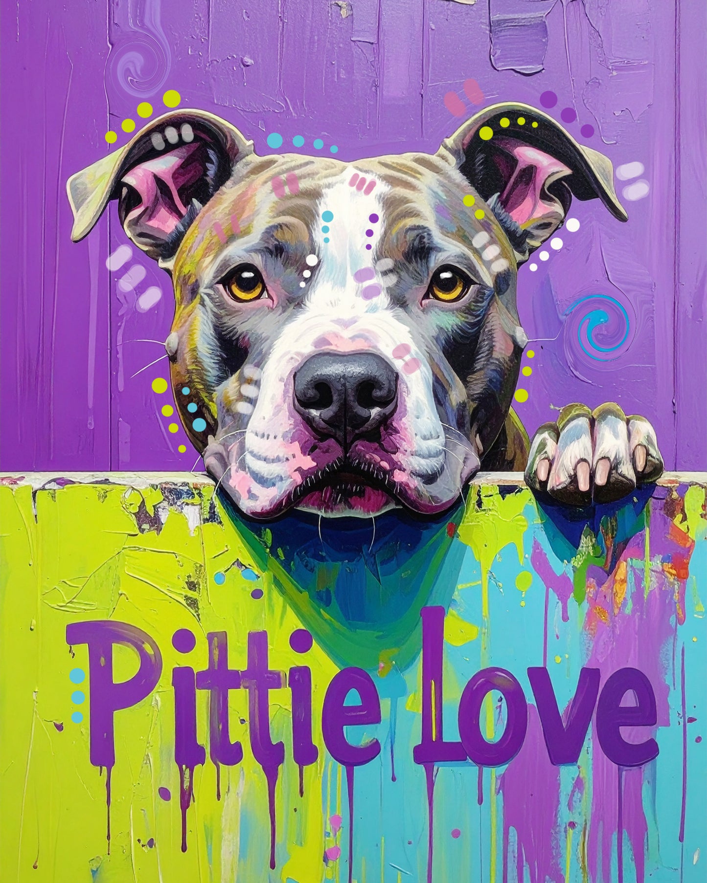 The Peek Over Love Pittie Mini Print (Ltd. Edition) (091225)