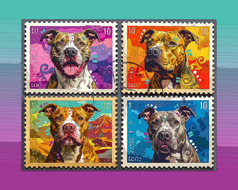 The Pittie Stamp Collection Mini Print (Ltd. Edition) (062526)