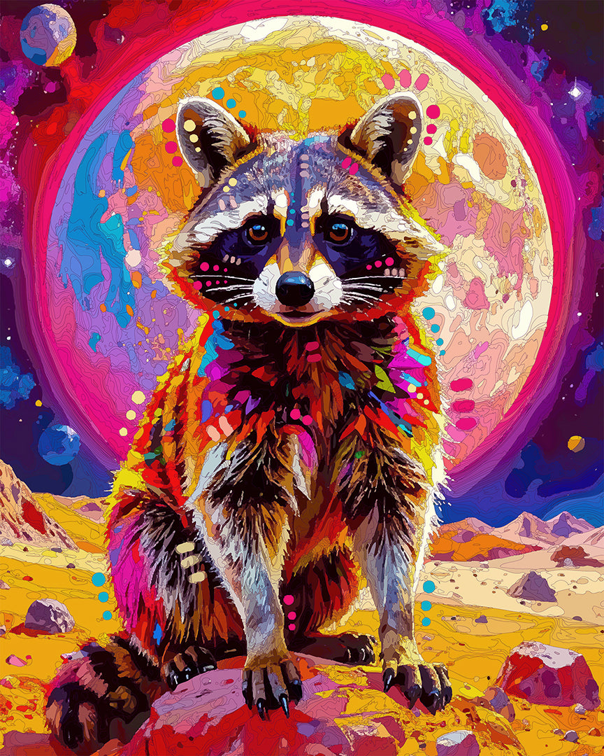 The Raccoon On The Moon Mini Print (Ltd. Edition) (071725)