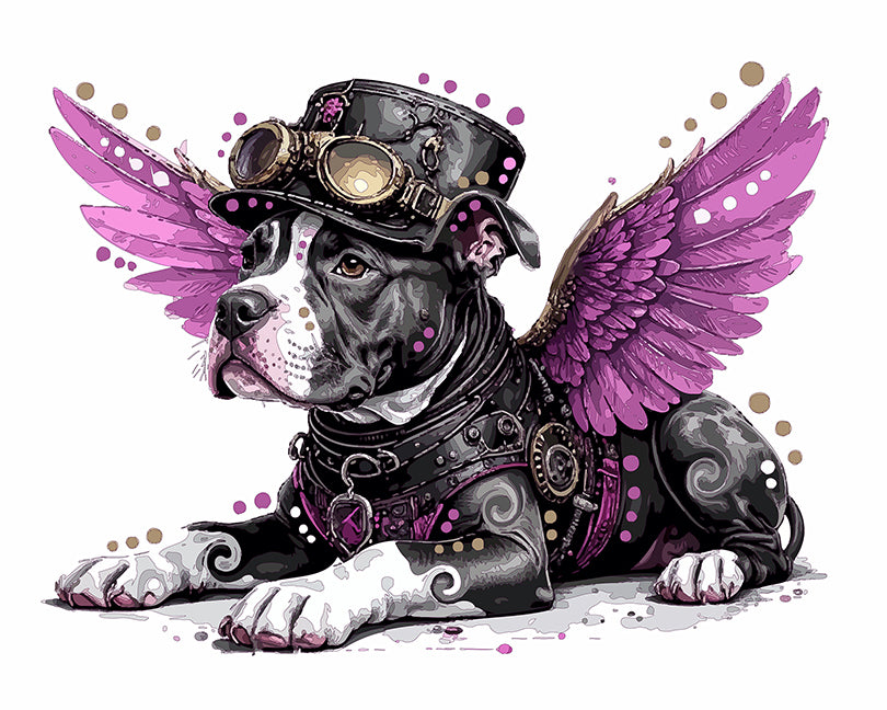 The Resting Steampunk Angel Pup Mini Print (Ltd. Edition) (060526)