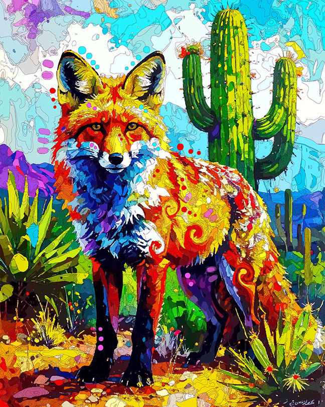 The Saguaro Fox Mini Print (Ltd. Edition) (080825)